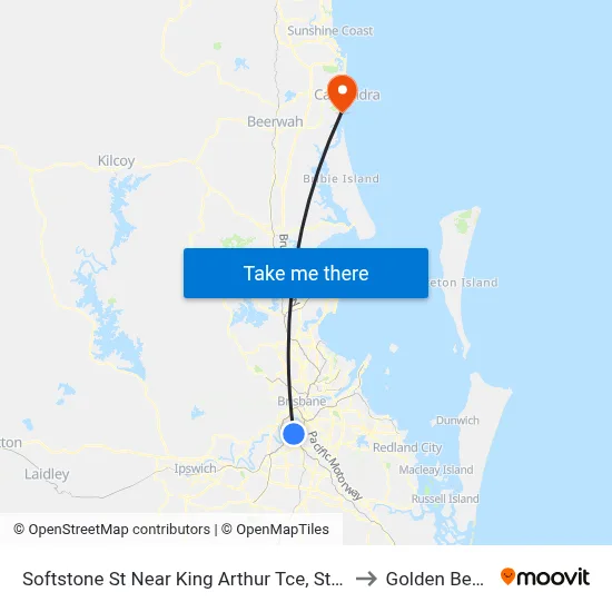 Softstone St Near King Arthur Tce, Stop 38 to Golden Beach map