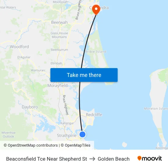 Beaconsfield Tce Near Shepherd St to Golden Beach map