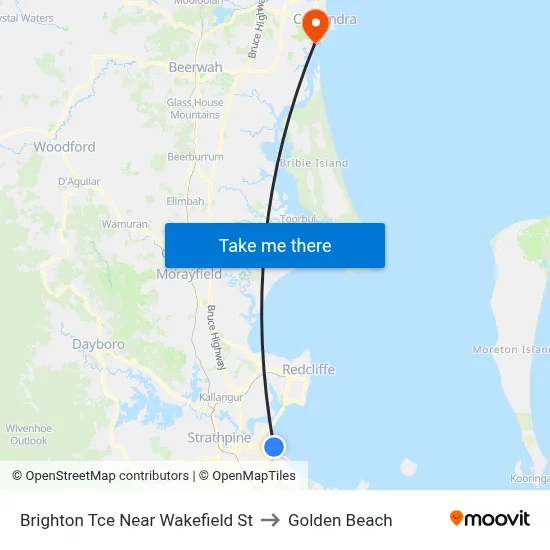 Brighton Tce Near Wakefield St to Golden Beach map