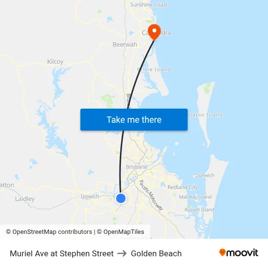 Muriel Ave at Stephen Street to Golden Beach map