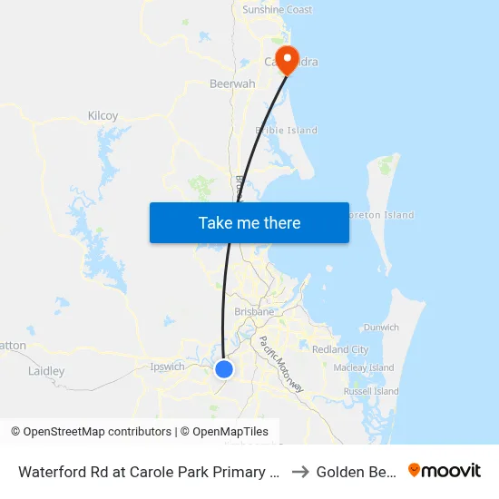 Waterford Rd at Carole Park Primary School to Golden Beach map