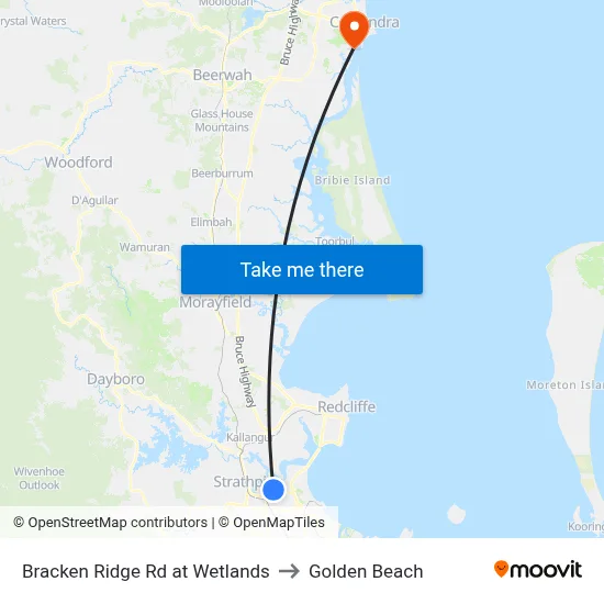 Bracken Ridge Rd at Wetlands to Golden Beach map