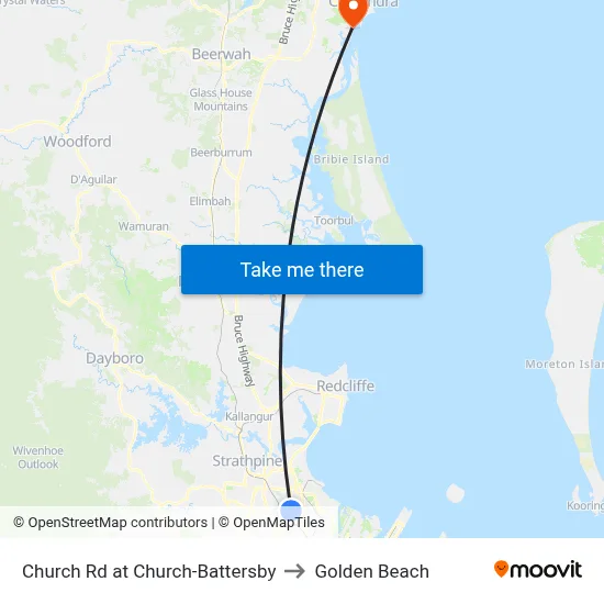 Church Rd at Church-Battersby to Golden Beach map