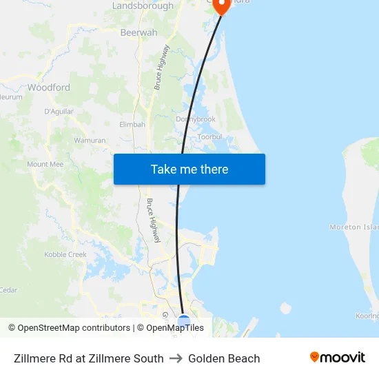 Zillmere Rd at Zillmere South to Golden Beach map