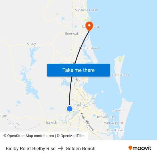 Bielby Rd at Bielby Rise to Golden Beach map