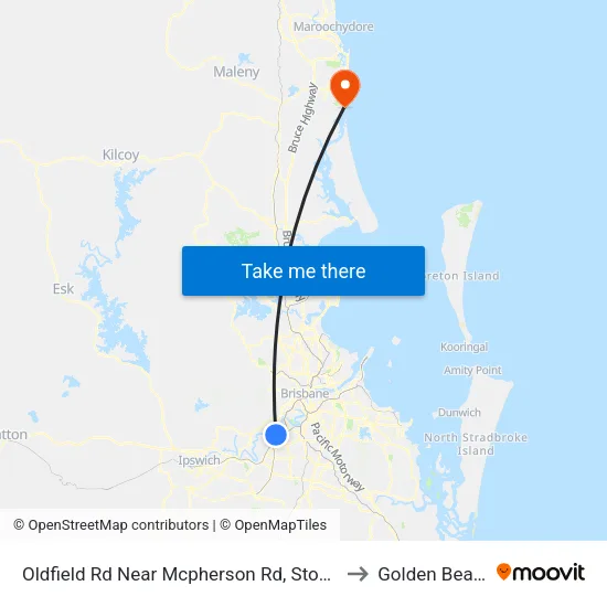 Oldfield Rd Near Mcpherson Rd, Stop 57 to Golden Beach map