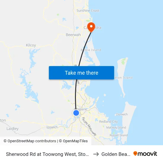 Sherwood Rd at Toowong West, Stop 22 to Golden Beach map