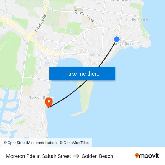 Moreton Pde at Saltair Street to Golden Beach map