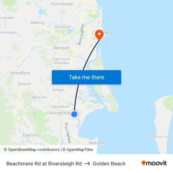 Beachmere Rd at Riversleigh Rd to Golden Beach map