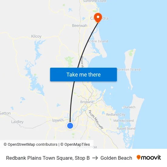 Redbank Plains Town Square, Stop B to Golden Beach map