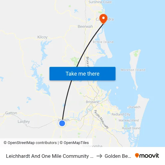 Leichhardt And One Mile Community Centre to Golden Beach map