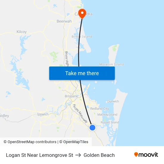 Logan St Near Lemongrove St to Golden Beach map