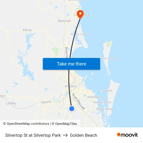 Silvertop St at Silvertop Park to Golden Beach map