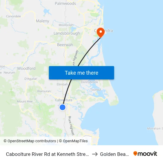 Caboolture River Rd at Kenneth Street to Golden Beach map