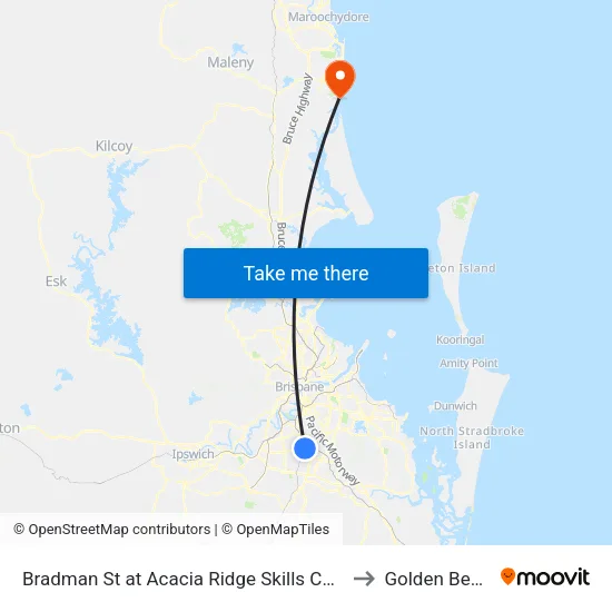 Bradman St at Acacia Ridge Skills College to Golden Beach map