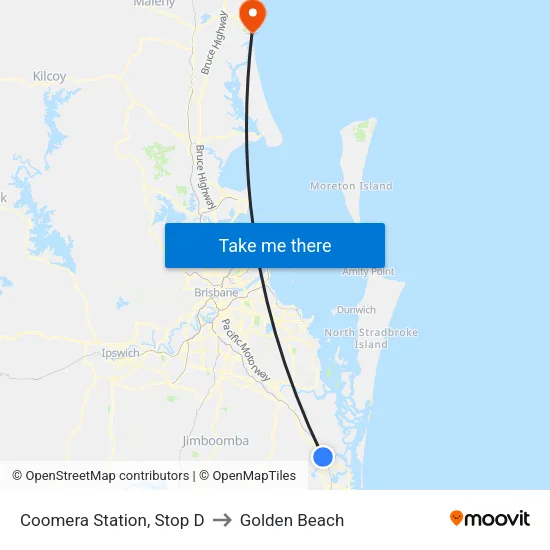 Coomera Station, Stop D to Golden Beach map