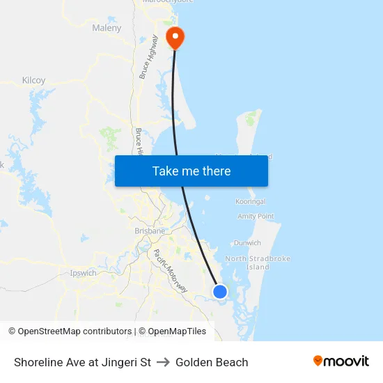 Shoreline Ave at Jingeri St to Golden Beach map