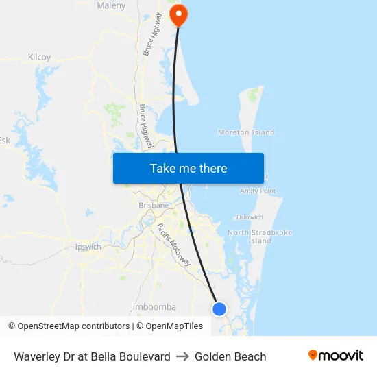 Waverley Dr at Bella Boulevard to Golden Beach map
