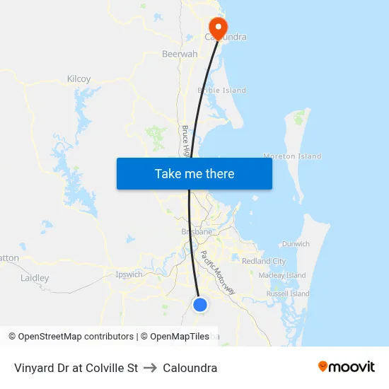 Vinyard Dr at Colville St to Caloundra map
