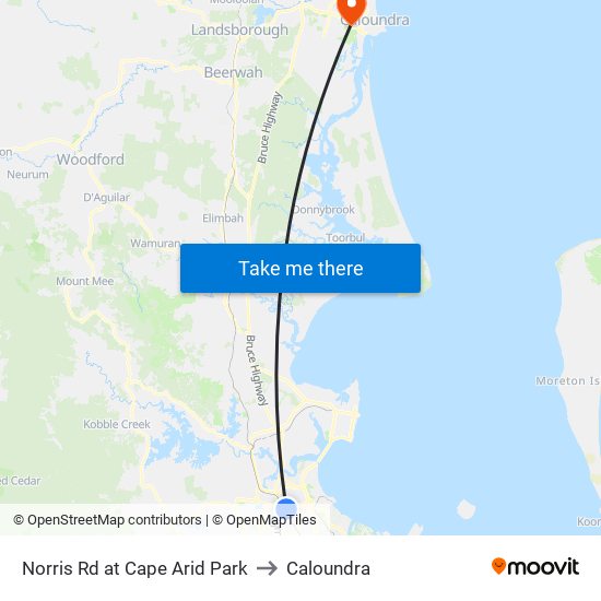 Norris Rd at Cape Arid Park to Caloundra map