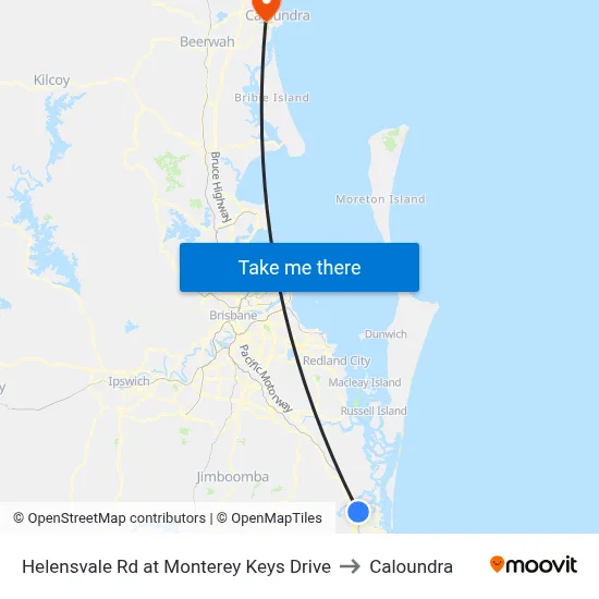Helensvale Rd at Monterey Keys Drive to Caloundra map