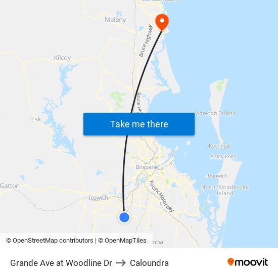 Grande Ave at Woodline Dr to Caloundra map