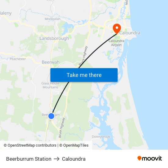 Beerburrum Station to Caloundra map