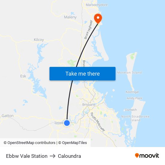 Ebbw Vale Station to Caloundra map