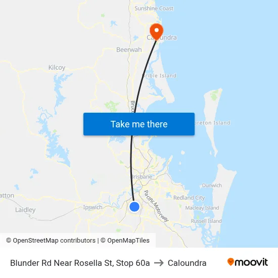 Blunder Rd Near Rosella St, Stop 60a to Caloundra map