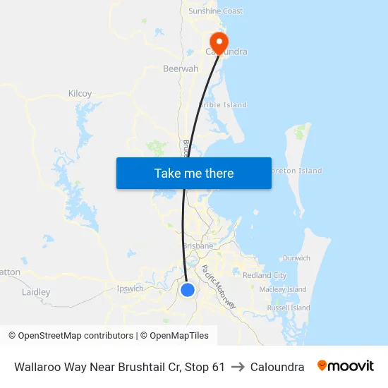 Wallaroo Way Near Brushtail Cr, Stop 61 to Caloundra map