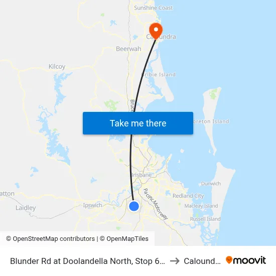 Blunder Rd at Doolandella North, Stop 61a to Caloundra map