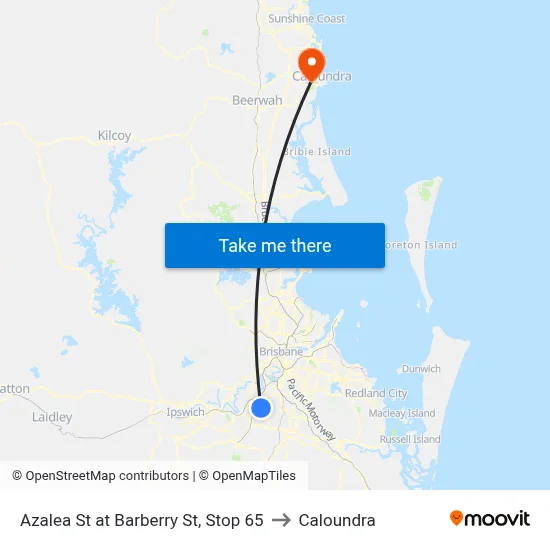 Azalea St at Barberry St, Stop 65 to Caloundra map