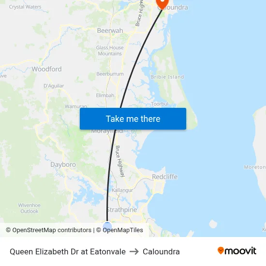 Queen Elizabeth Dr at Eatonvale to Caloundra map