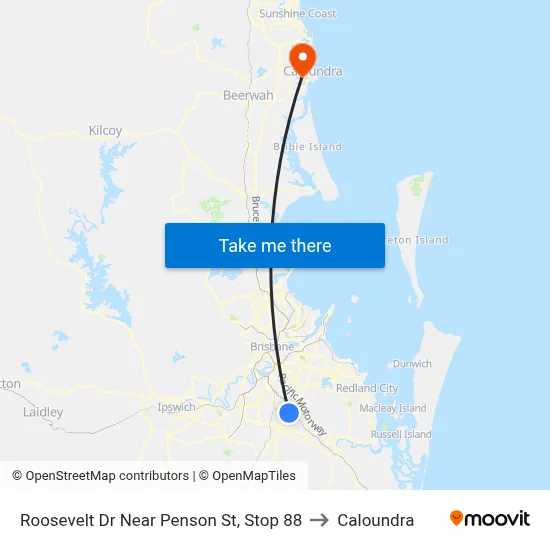 Roosevelt Dr Near Penson St, Stop 88 to Caloundra map