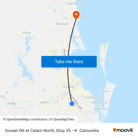 Gowan Rd at Calam North, Stop 35 to Caloundra map