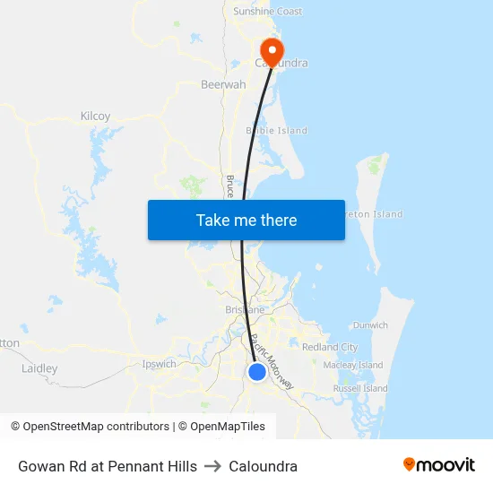 Gowan Rd at Pennant Hills to Caloundra map