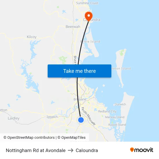 Nottingham Rd at Avondale to Caloundra map