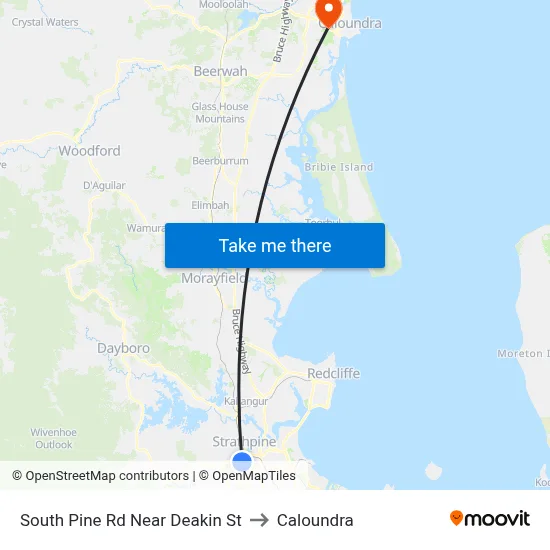 South Pine Rd Near Deakin St to Caloundra map
