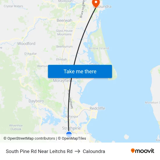 South Pine Rd Near Leitchs Rd to Caloundra map