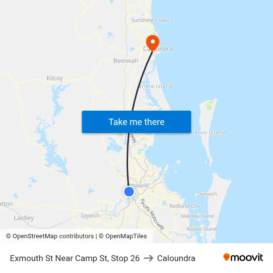 Exmouth St Near Camp St, Stop 26 to Caloundra map