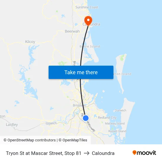 Tryon St at Mascar Street, Stop 81 to Caloundra map