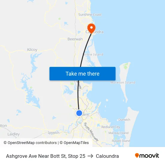 Ashgrove Ave Near Bott St, Stop 25 to Caloundra map