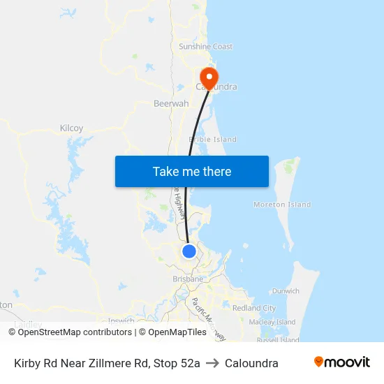 Kirby Rd Near Zillmere Rd, Stop 52a to Caloundra map