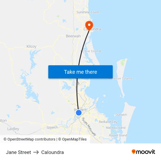 Jane Street to Caloundra map