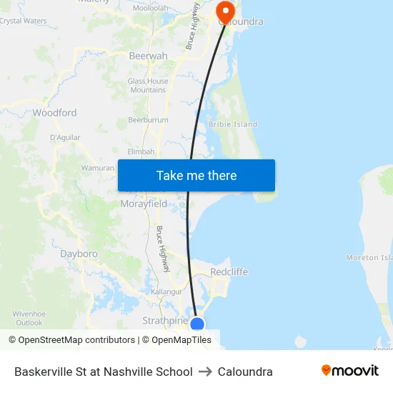 Baskerville St at Nashville School to Caloundra map