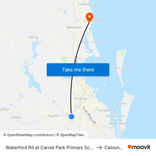 Waterford Rd at Carole Park Primary School to Caloundra map