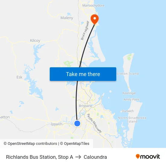 Richlands Bus Station, Stop A to Caloundra map