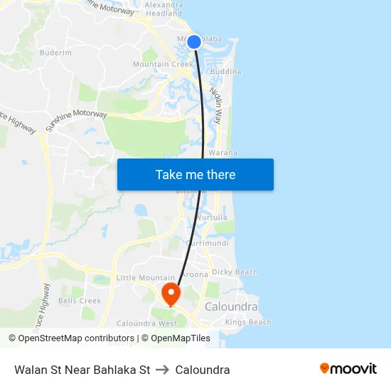Walan St Near Bahlaka St to Caloundra map