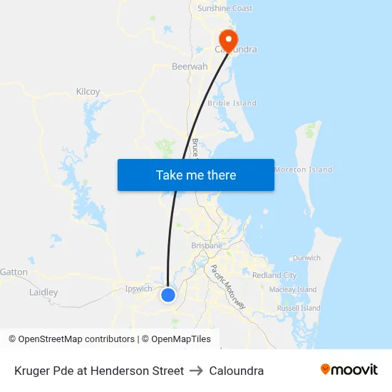 Kruger Pde at Henderson Street to Caloundra map