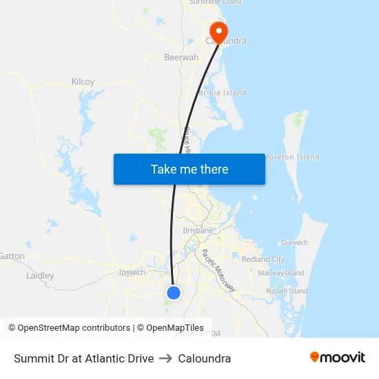 Summit Dr at Atlantic Drive to Caloundra map